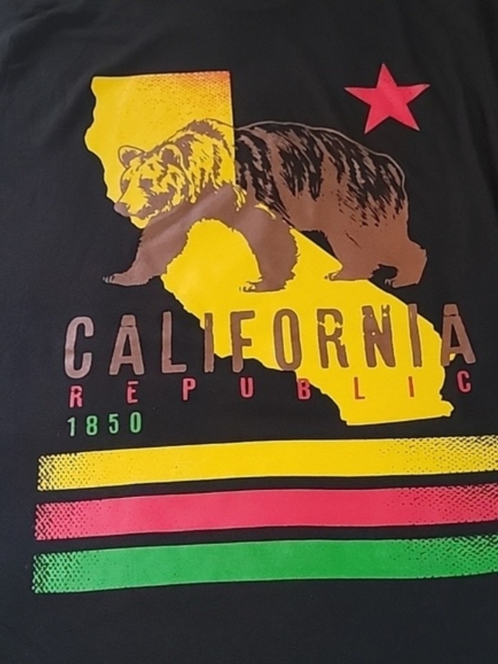 California Republic Bear Graphic Tee Black X-Large